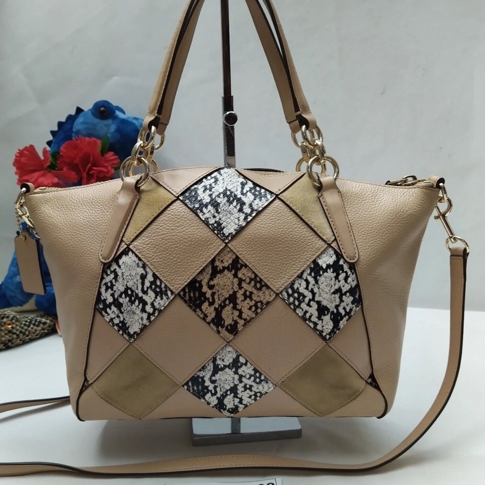 Coach Kelsey Multicolor Leather Patchwork Snakesk… - image 2